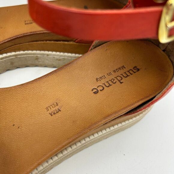 Sundance 38 Lug Sole Back Zip Leather Sandals - Slight Flaw - Picture 5 of 12